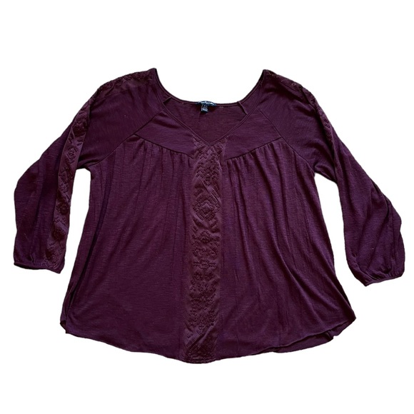 American Eagle Outfitters Tops - American Eagle Purple V-Neck Top | Women’s XL